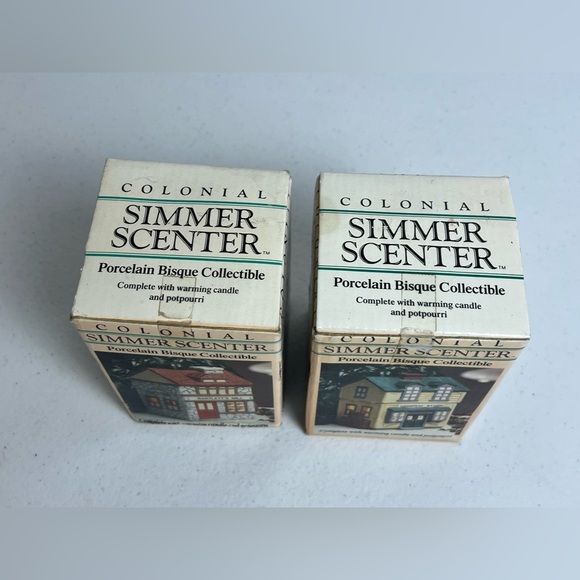 Colonial Simmer Scenter Porcelain Bisque Collectible Lot of 2 Store & Mill VTG - Picture 3 of 12